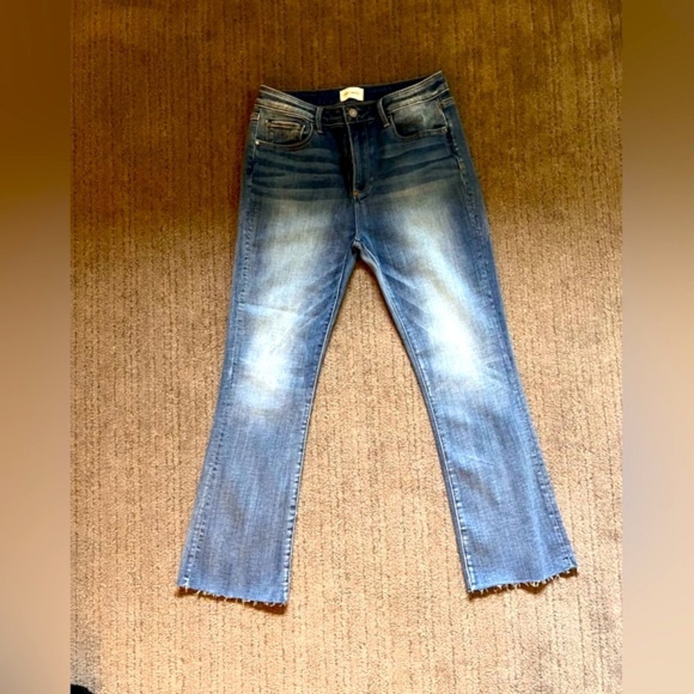 DRIFTWOOD Women’s Kick Flare High Waist Raw Hem ROXY Medium Wash Jeans - Size 29 - Picture 2 of 10